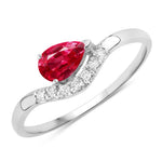 Wave Pear-Cut and Diamond Ring