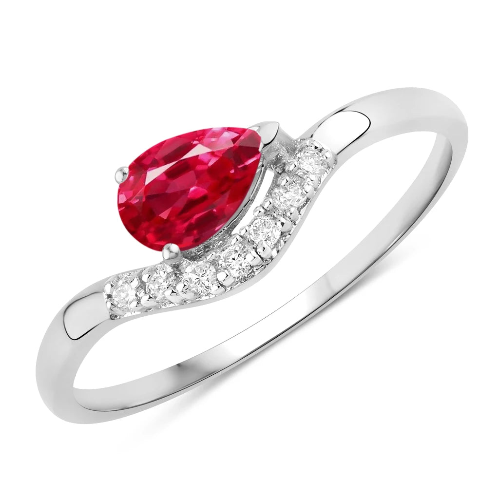 Wave Pear-Cut and Diamond Ring