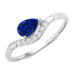 Wave Pear-Cut and Diamond Ring
