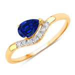 Wave Pear-Cut and Diamond Ring