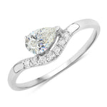 Wave Pear-Cut and Diamond Ring