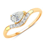Wave Pear-Cut and Diamond Ring