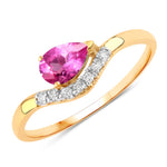 Wave Pear-Cut and Diamond Ring