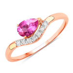 Wave Pear-Cut and Diamond Ring