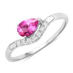 Wave Pear-Cut and Diamond Ring