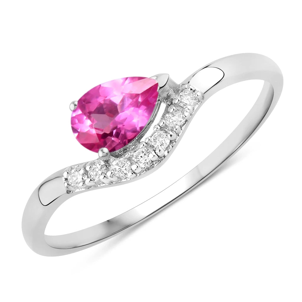 Wave Pear-Cut and Diamond Ring