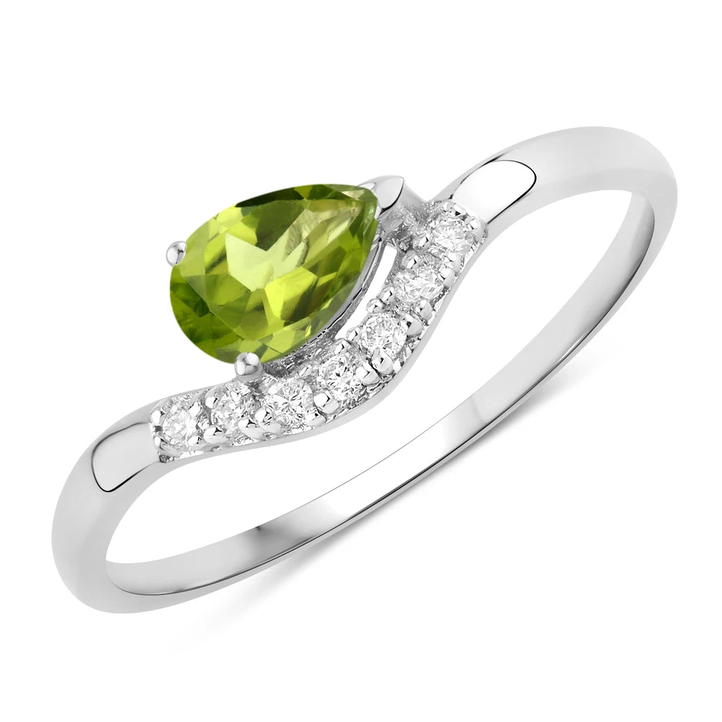 Wave Pear-Cut and Diamond Ring