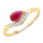 Wave Pear-Cut and Diamond Ring