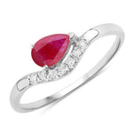 Wave Pear-Cut and Diamond Ring