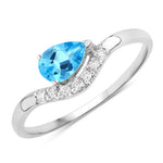 Wave Pear-Cut and Diamond Ring