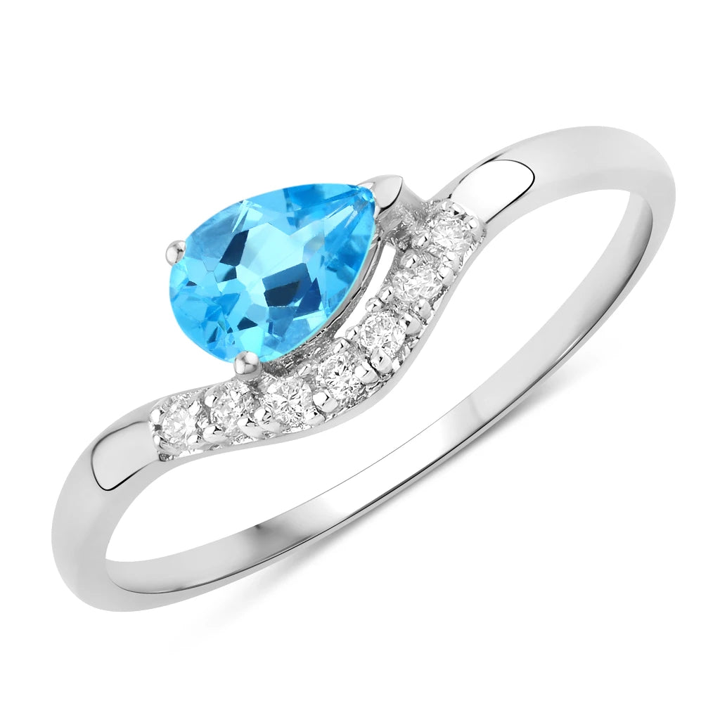 Wave Pear-Cut and Diamond Ring
