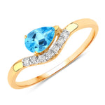 Wave Pear-Cut and Diamond Ring