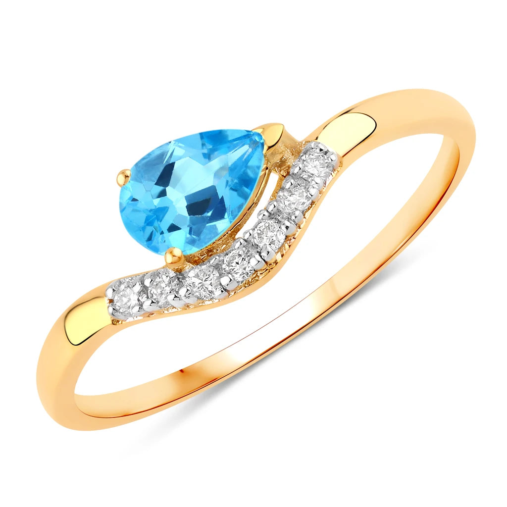 Wave Pear-Cut and Diamond Ring
