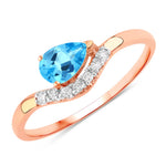 Wave Pear-Cut and Diamond Ring