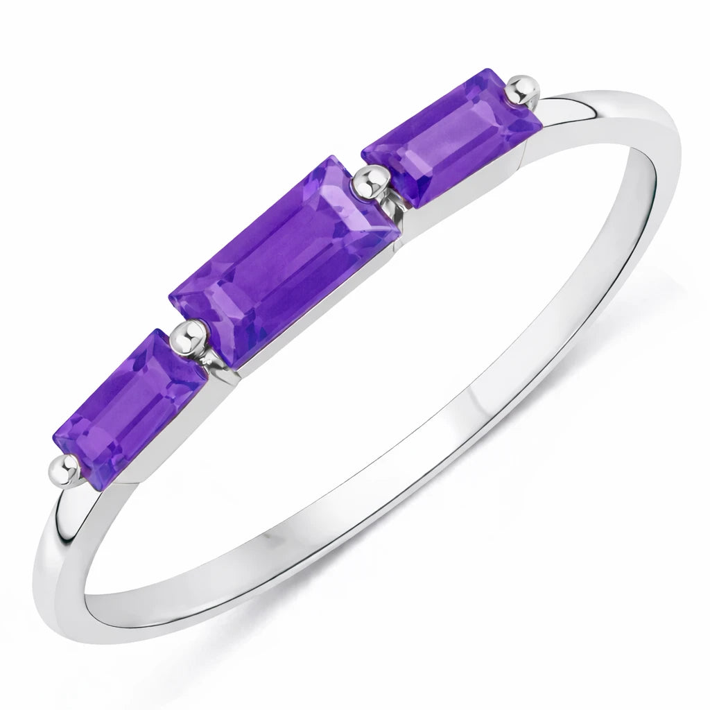Baguette Cut Trinity Solitaire Ring