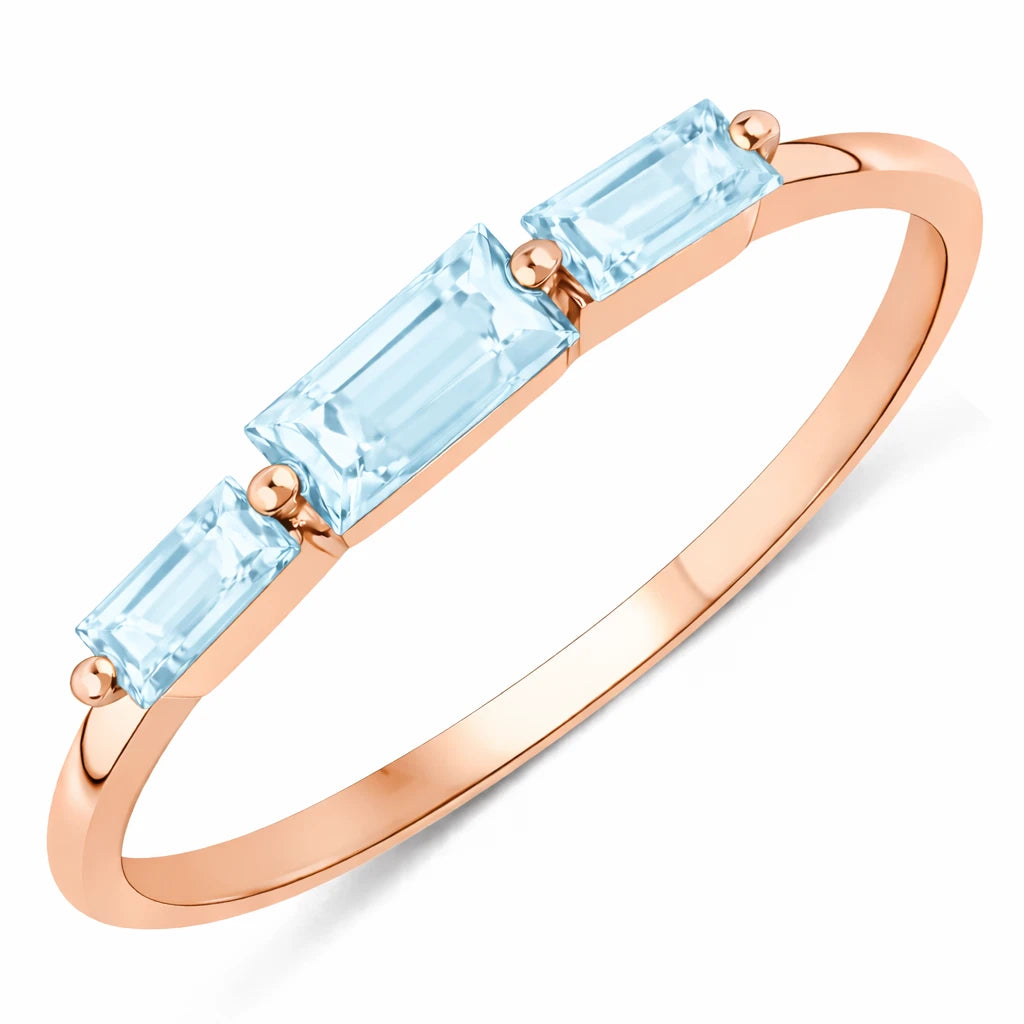 Baguette Cut Trinity Solitaire Ring