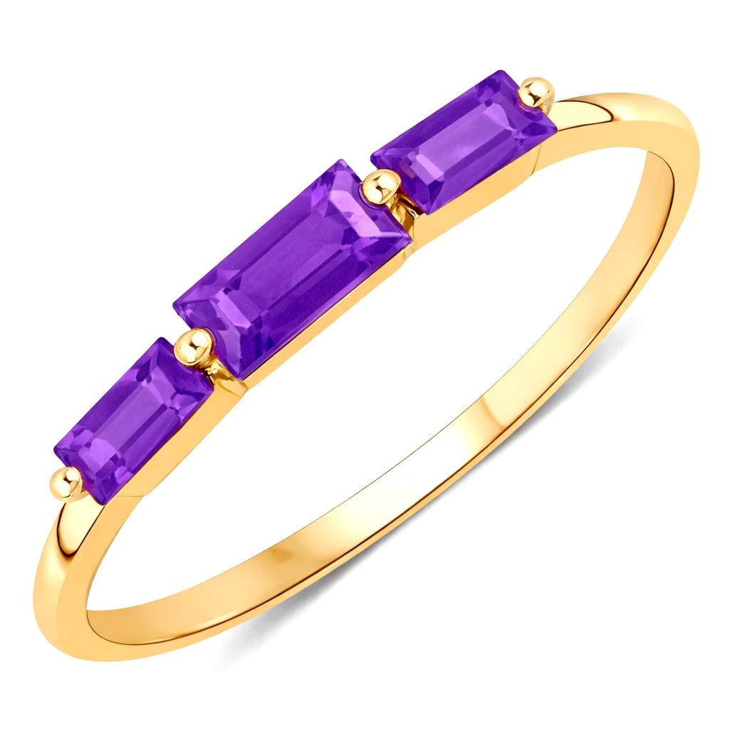 Baguette Cut Trinity Solitaire Ring