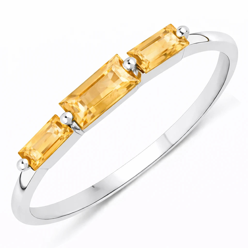 Baguette Cut Trinity Solitaire Ring