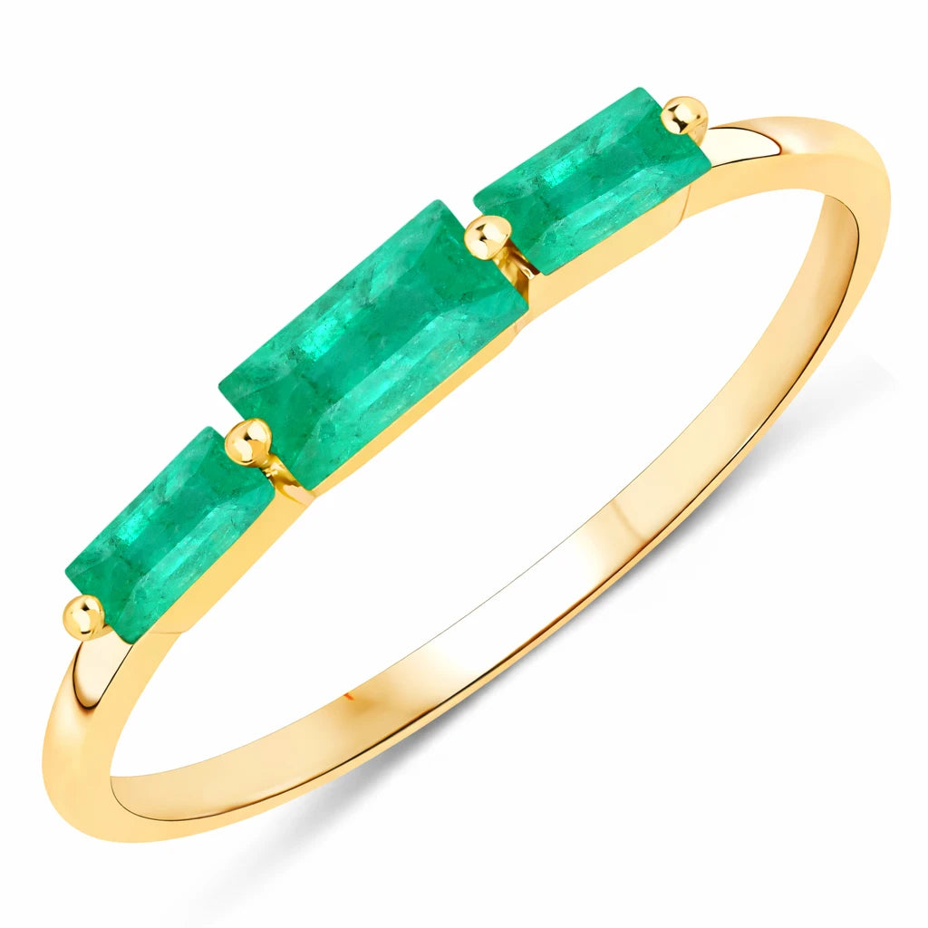 Baguette Cut Trinity Solitaire Ring