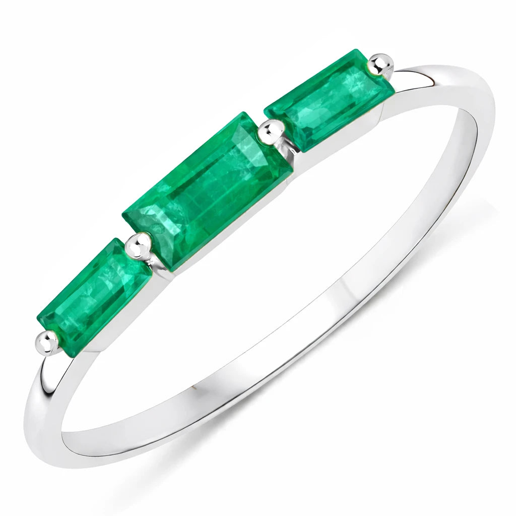 Baguette Cut Trinity Solitaire Ring