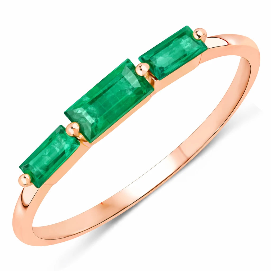 Baguette Cut Trinity Solitaire Ring