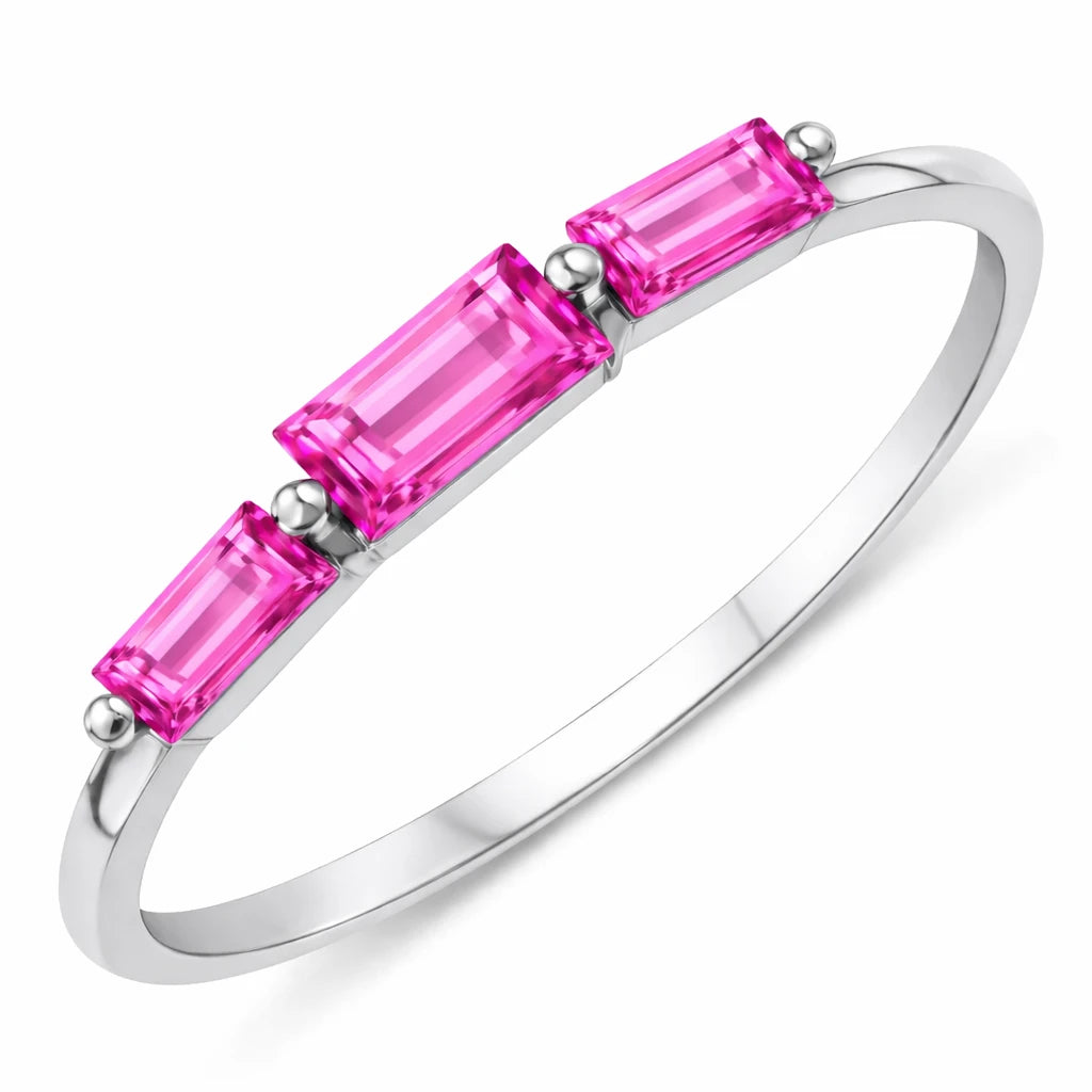 Baguette Cut Trinity Solitaire Ring