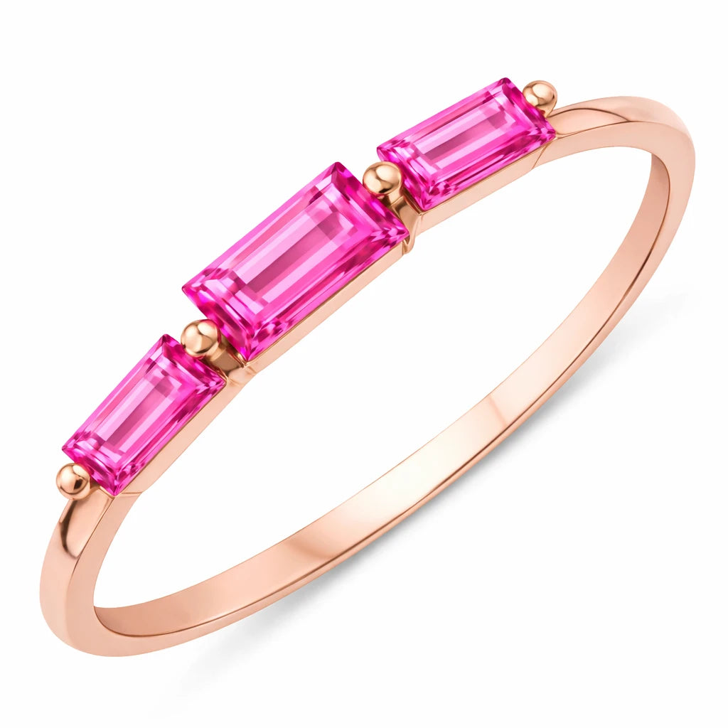 Baguette Cut Trinity Solitaire Ring
