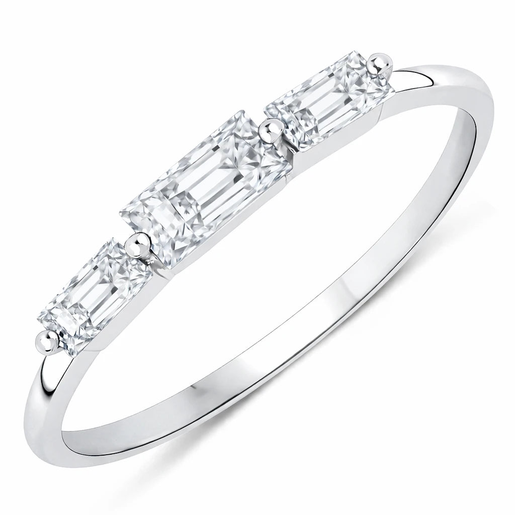 Baguette Cut Trinity Solitaire Ring
