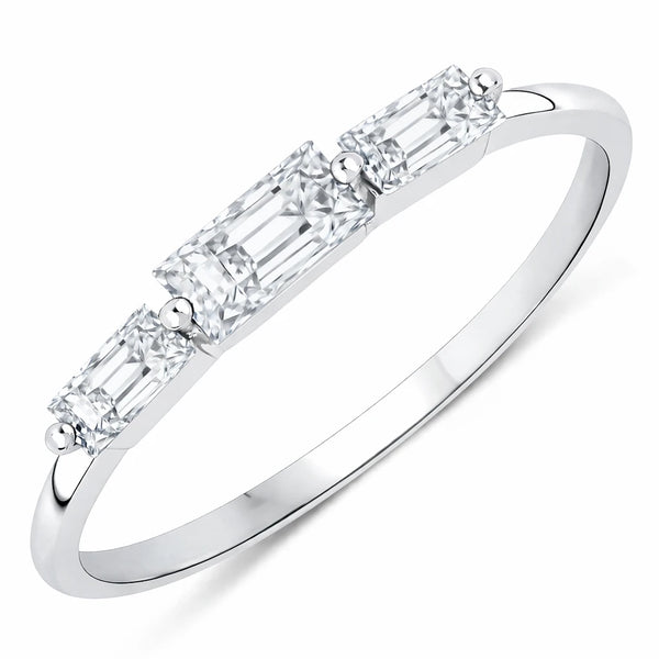 Baguette Cut Trinity Solitaire Ring