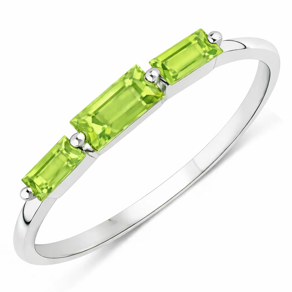 Baguette Cut Trinity Solitaire Ring