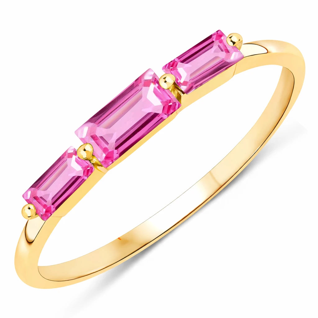 Baguette Cut Trinity Solitaire Ring