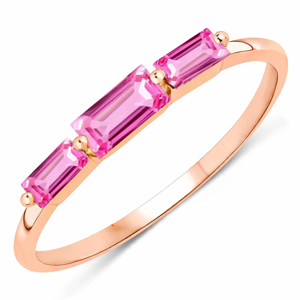 Baguette Cut Trinity Solitaire Ring