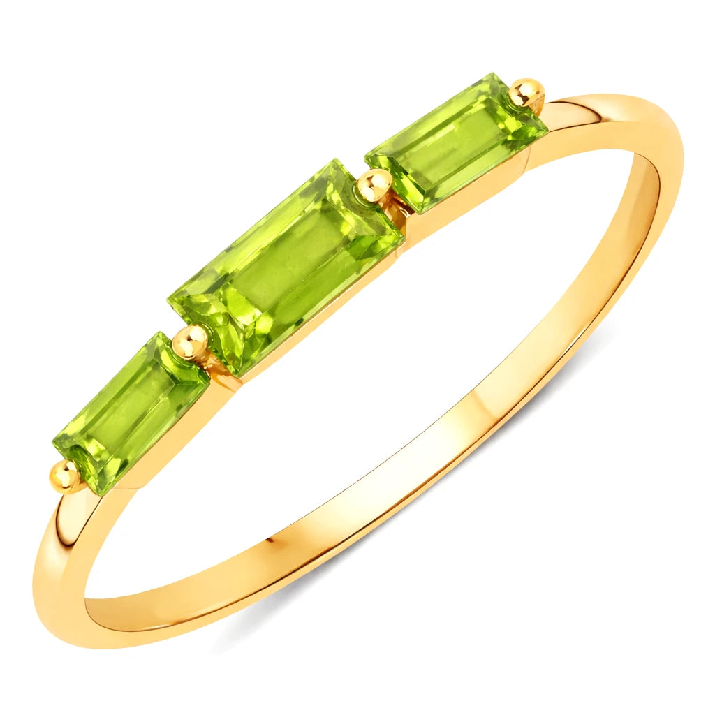 Baguette Cut Trinity Solitaire Ring