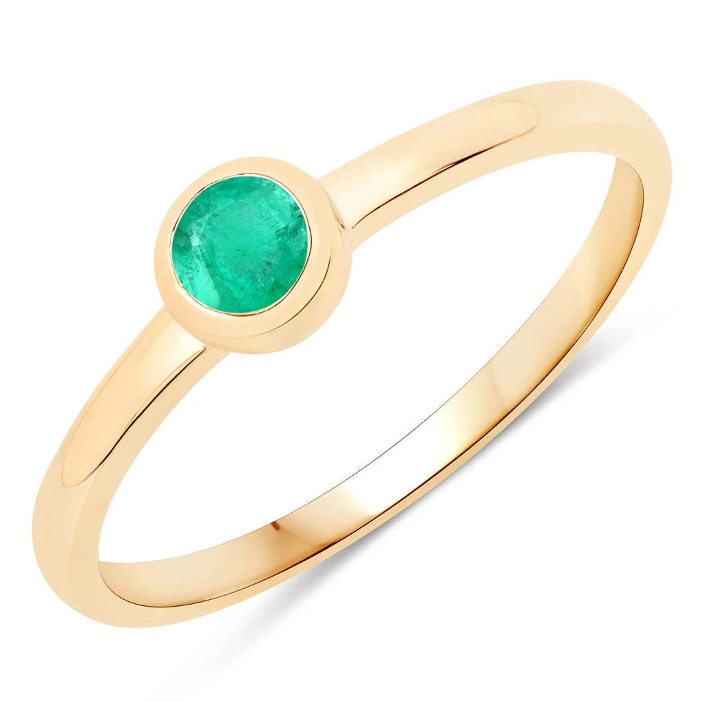 Bezel Set Round Solitaire Ring