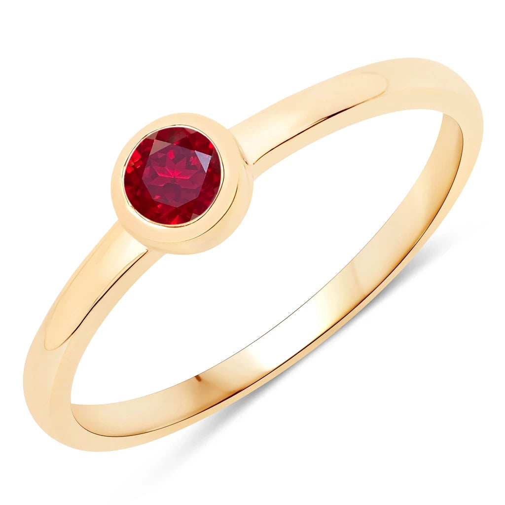 Bezel Set Round Solitaire Ring