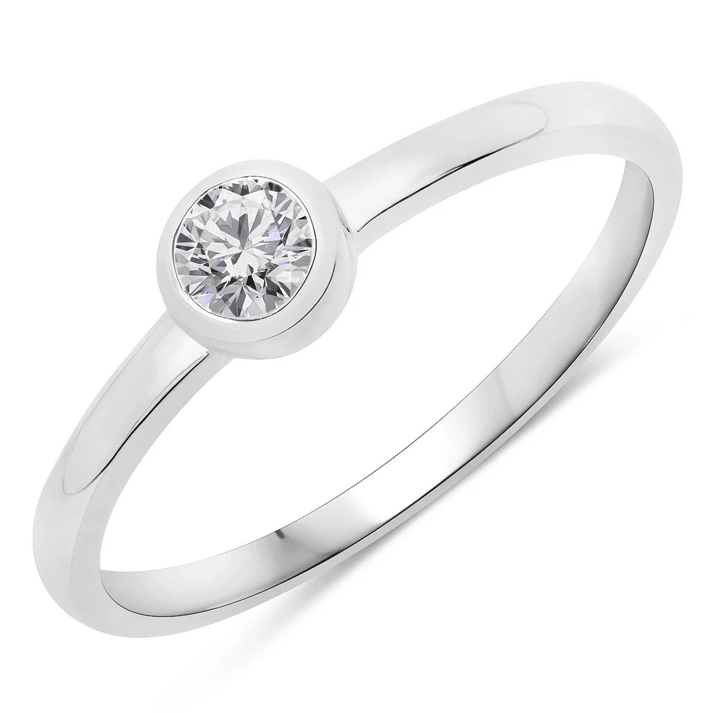 Bezel Set Round Solitaire Ring