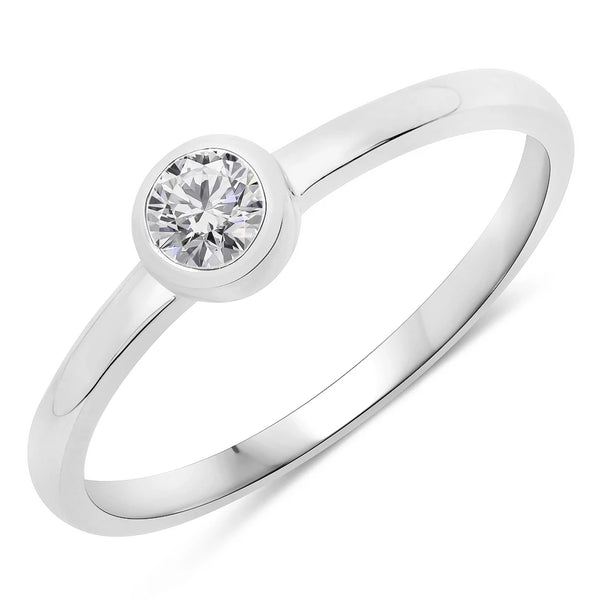Bezel Set Round Solitaire Ring
