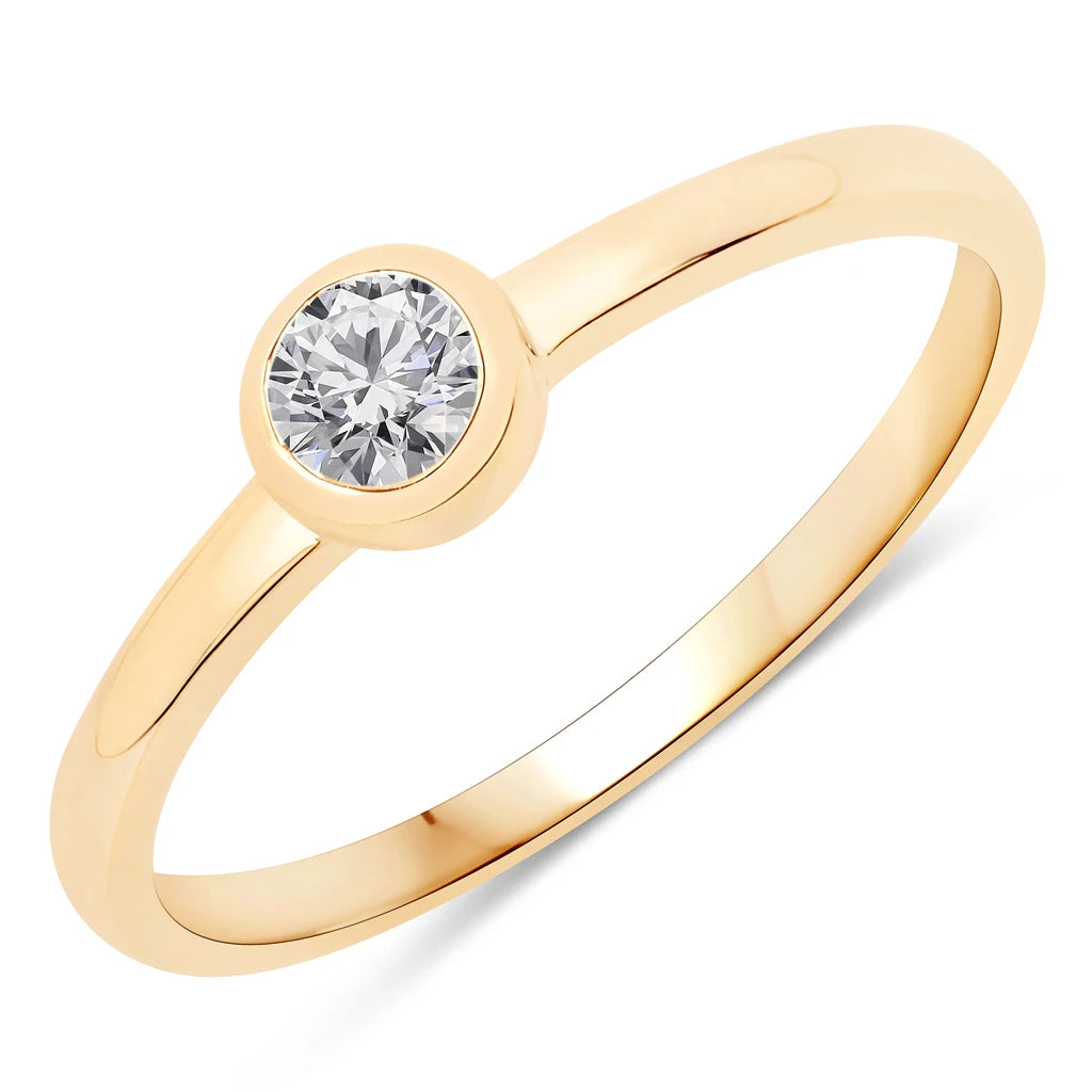 Bezel Set Round Solitaire Ring