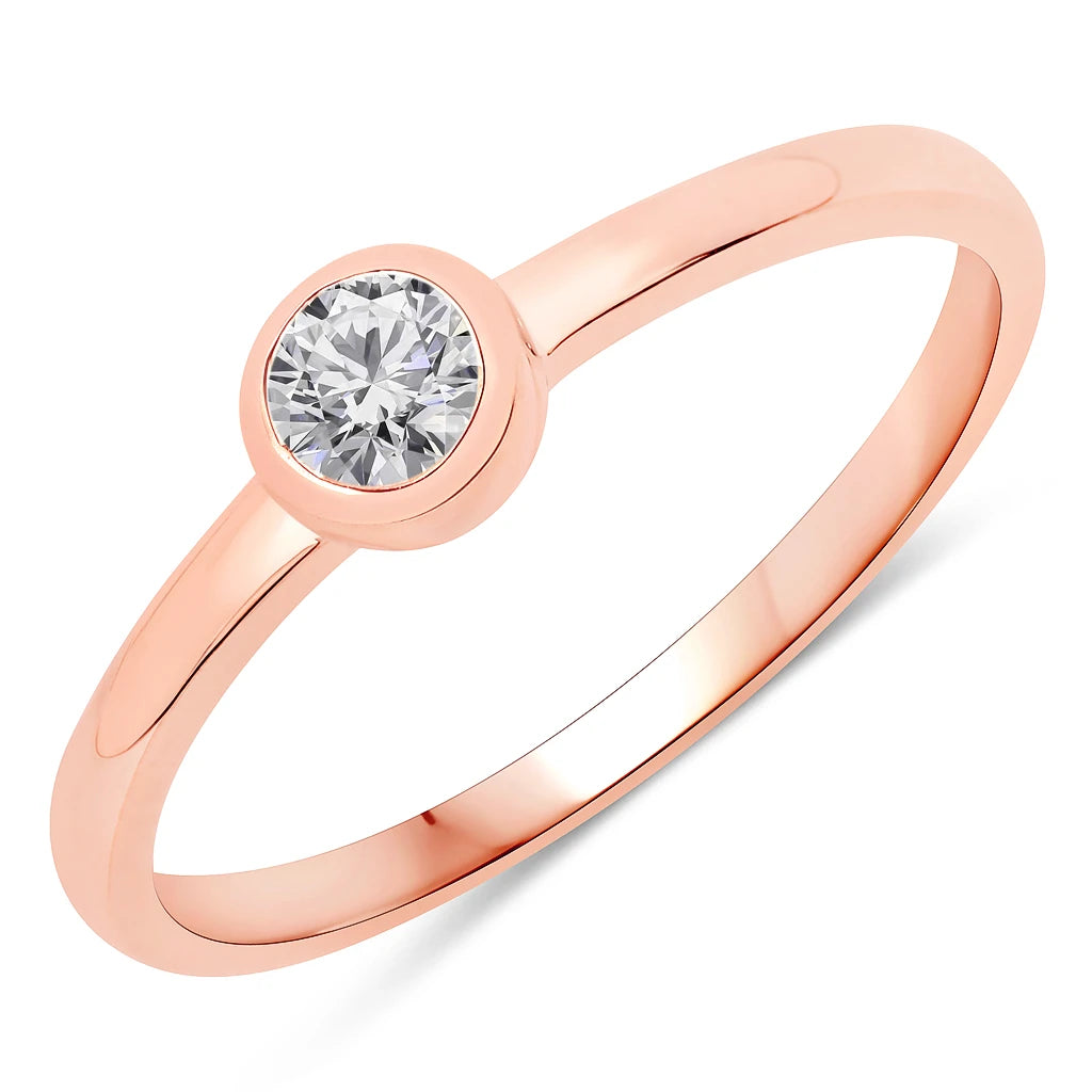 Bezel Set Round Solitaire Ring