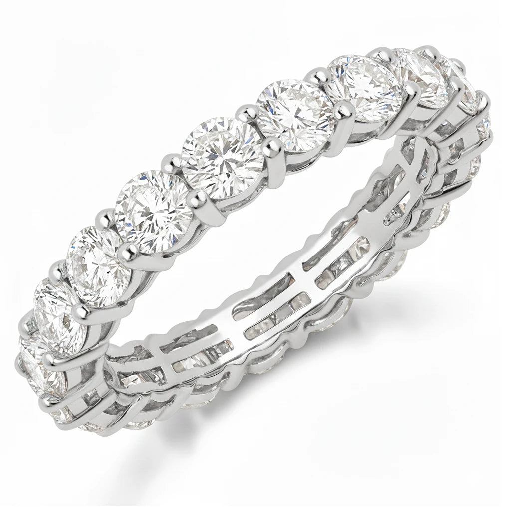 Bold Round Prong Set Eternity Ring