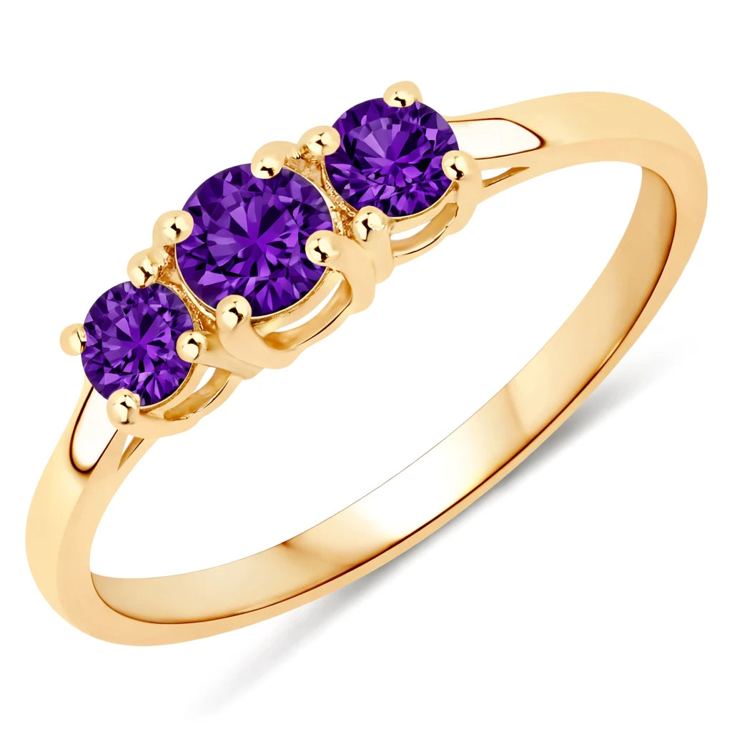 Three Stone Round Ring