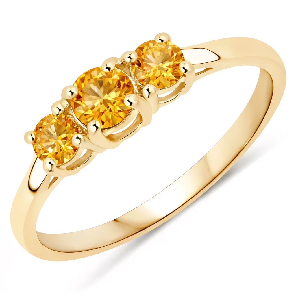 Three Stone Round Ring