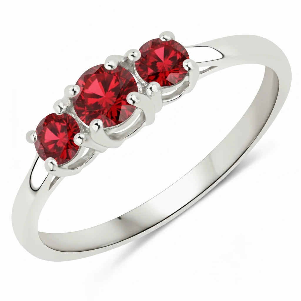 Three Stone Round Ring