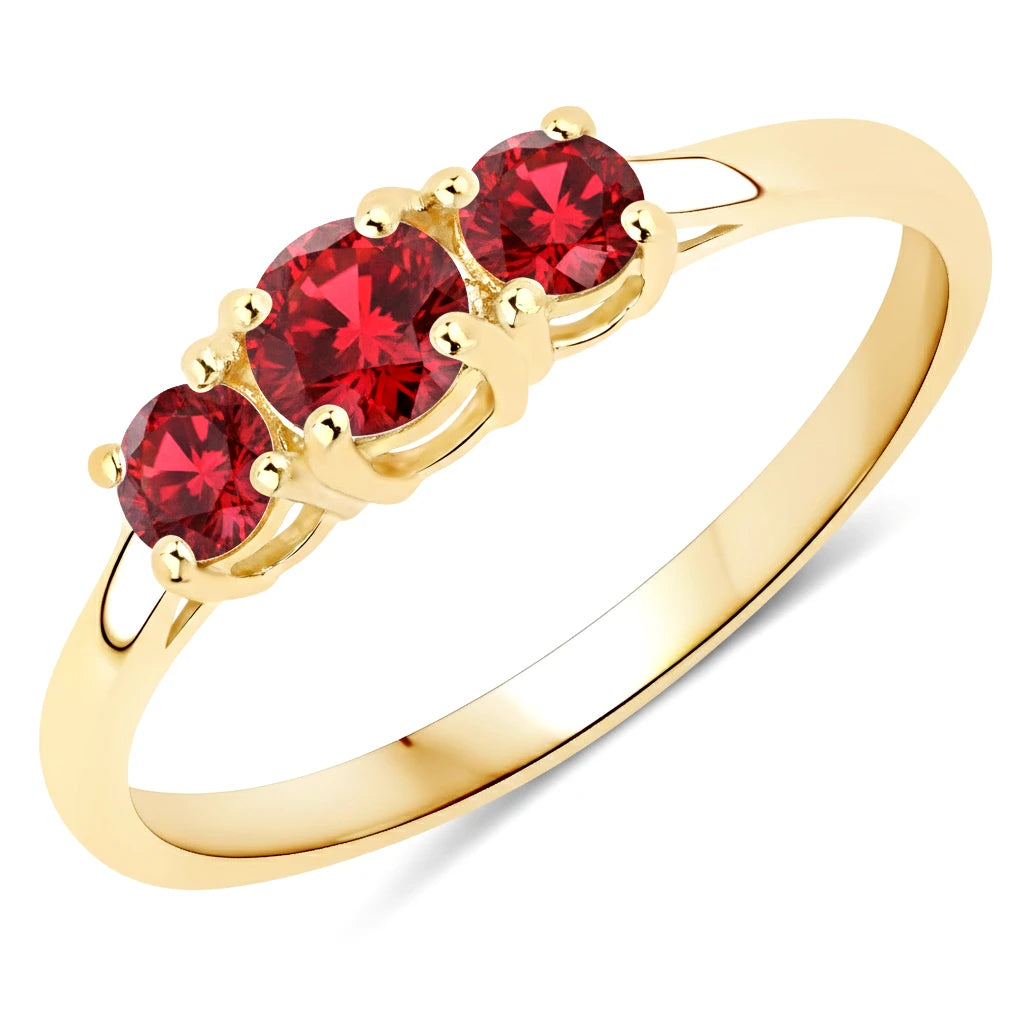 Three Stone Round Ring