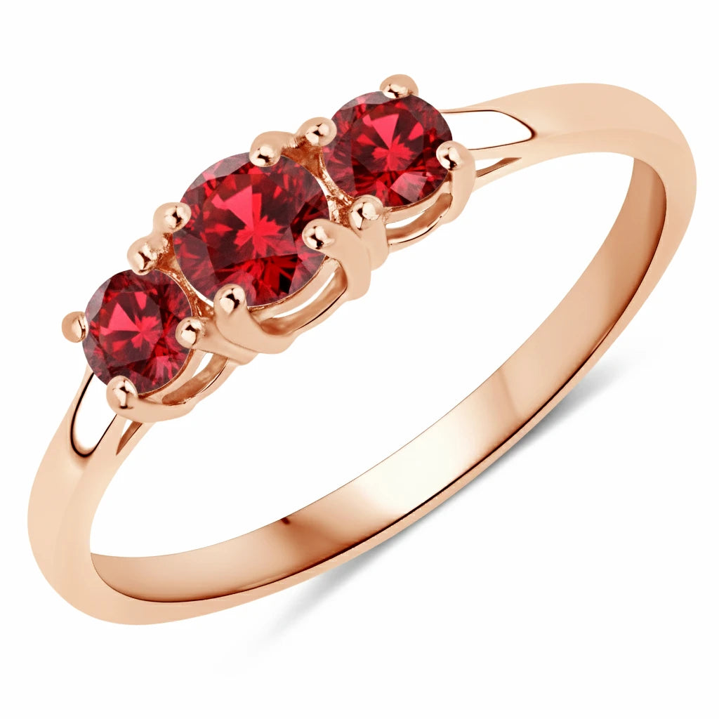Three Stone Round Ring