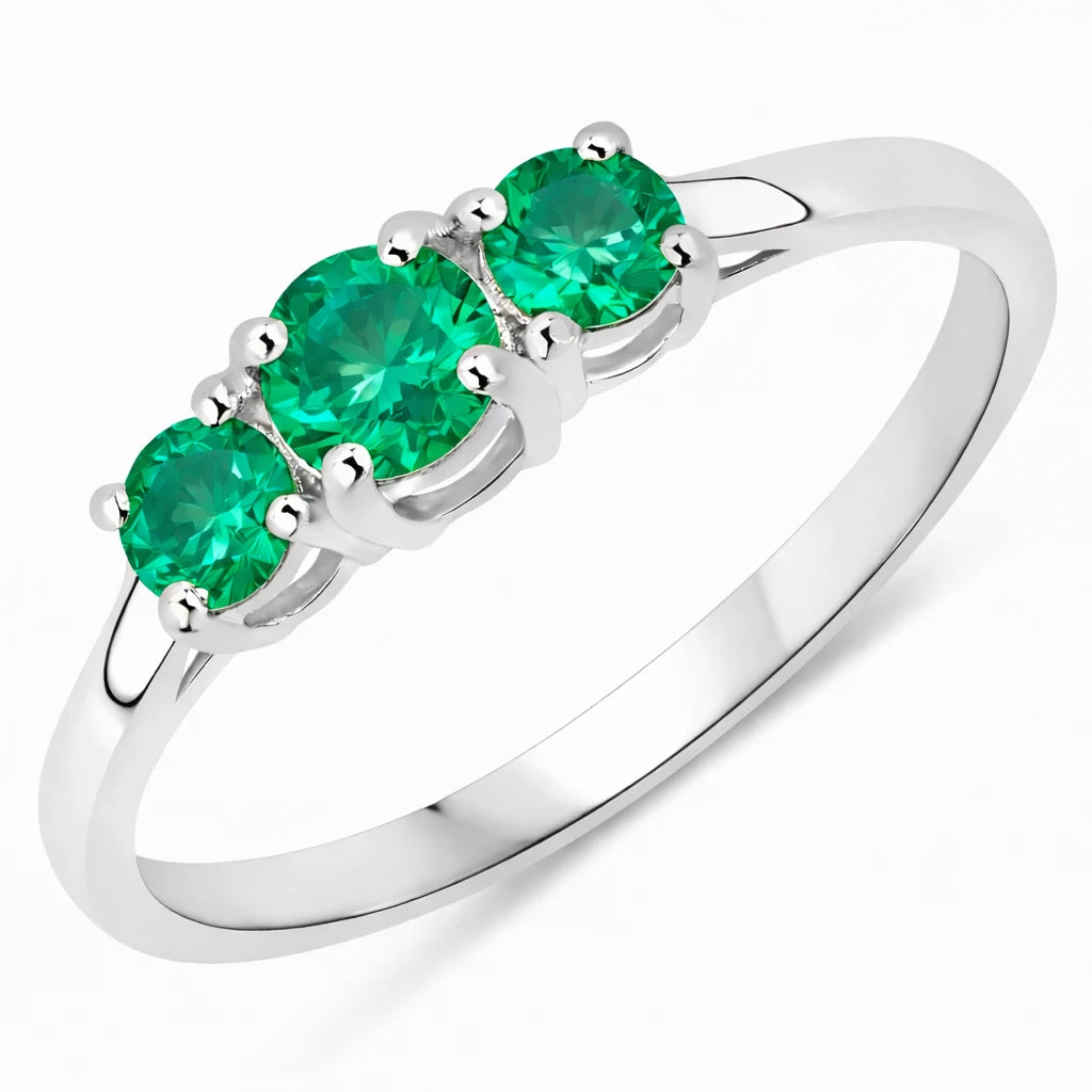Three Stone Round Ring