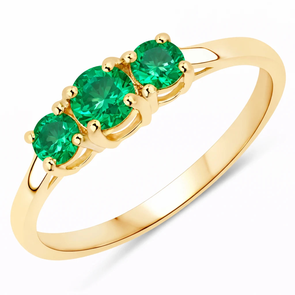 Three Stone Round Ring