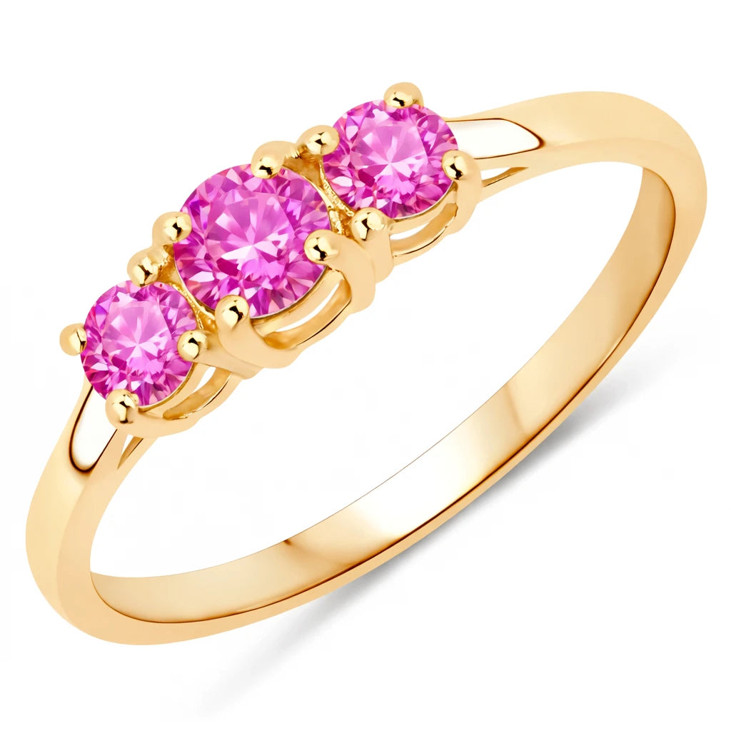 Three Stone Round Ring