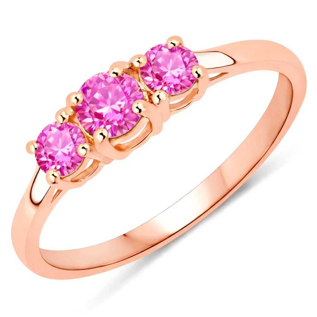 Three Stone Round Ring