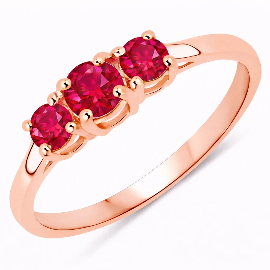 Three Stone Round Ring